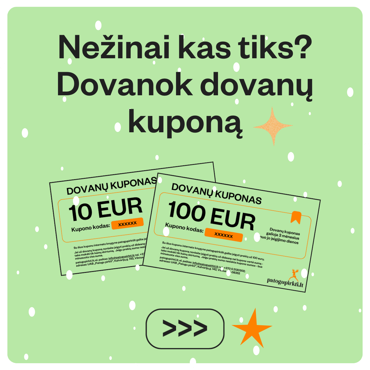 Nežinai kas tiks? Dovanok dovanų kuponą