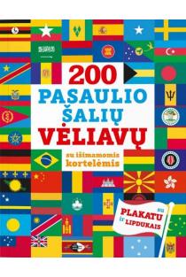 200 pasaulio šalių vėliavų su išimamomis kortelėmis, plakatu ir lipdukais | 