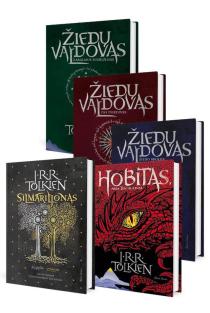 KNYGŲ RINKINYS. Trilogija ŽIEDŲ VALDOVAS + Hobitas + Silmariljonas (5 knygos) | J. R. R. Tolkien