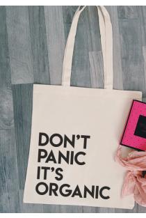Pirkinių krepšys „Don't panic it's organic“ (rusvas) | 