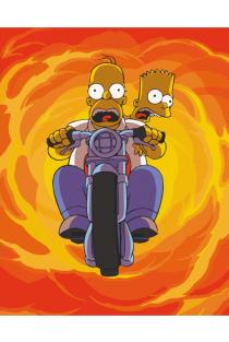 Tapyba pagal skaičius. Homeris ir Bartas ant motociklo | 